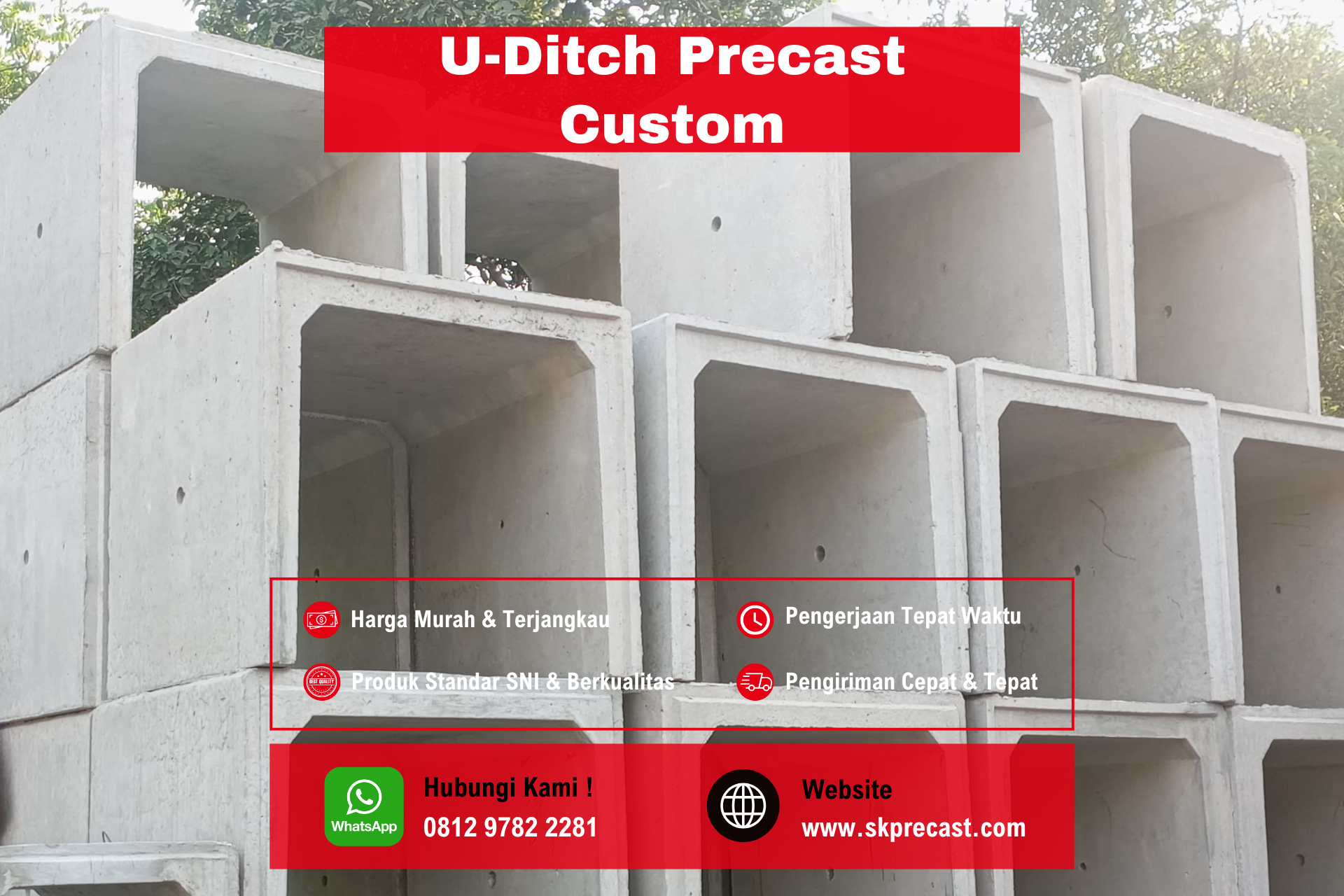 Pabrik Uditch Precast Custom Ukuran Murah